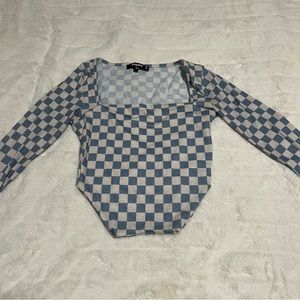 Missguided Checkered Corset Style Top
